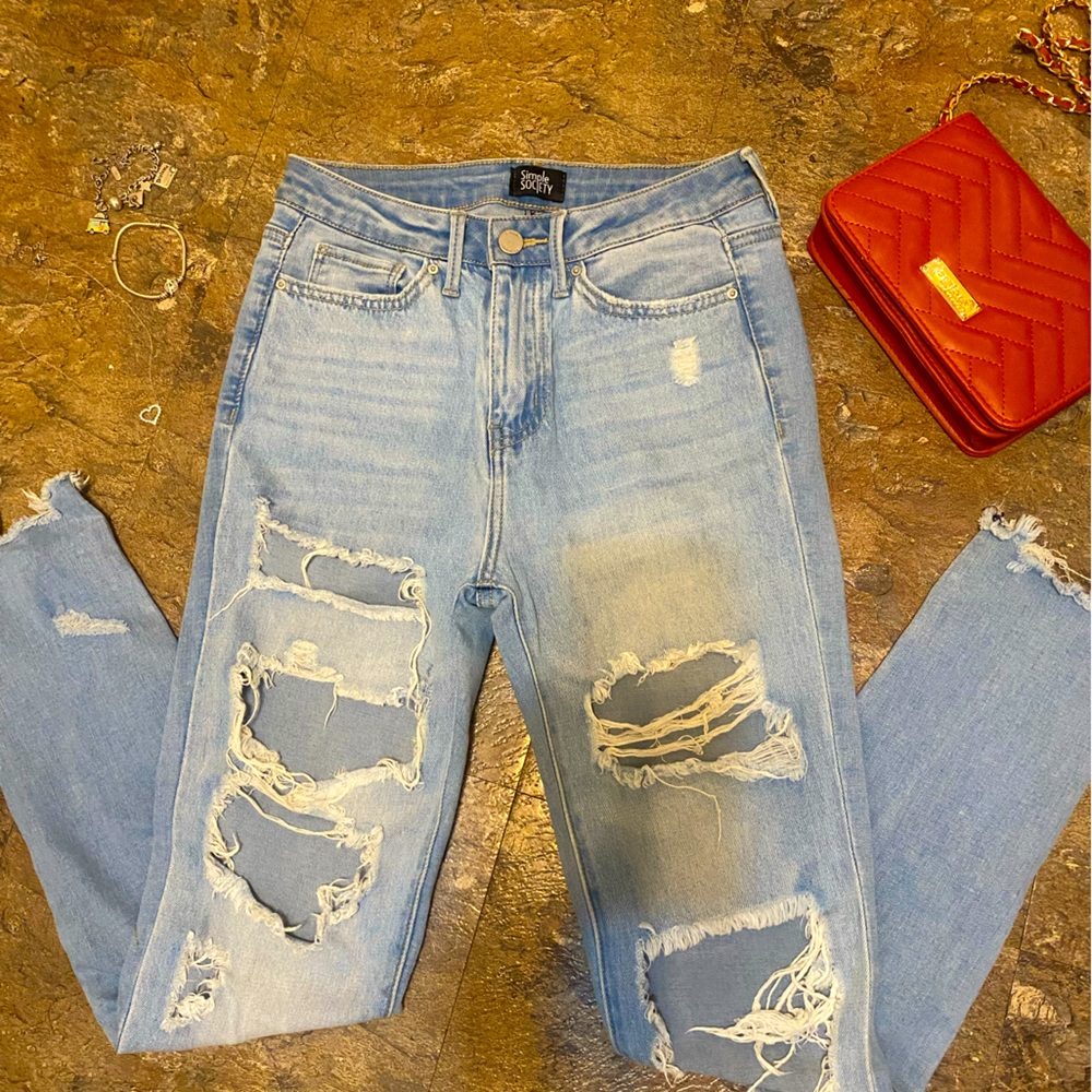 Simple society ripped jeans, size 3